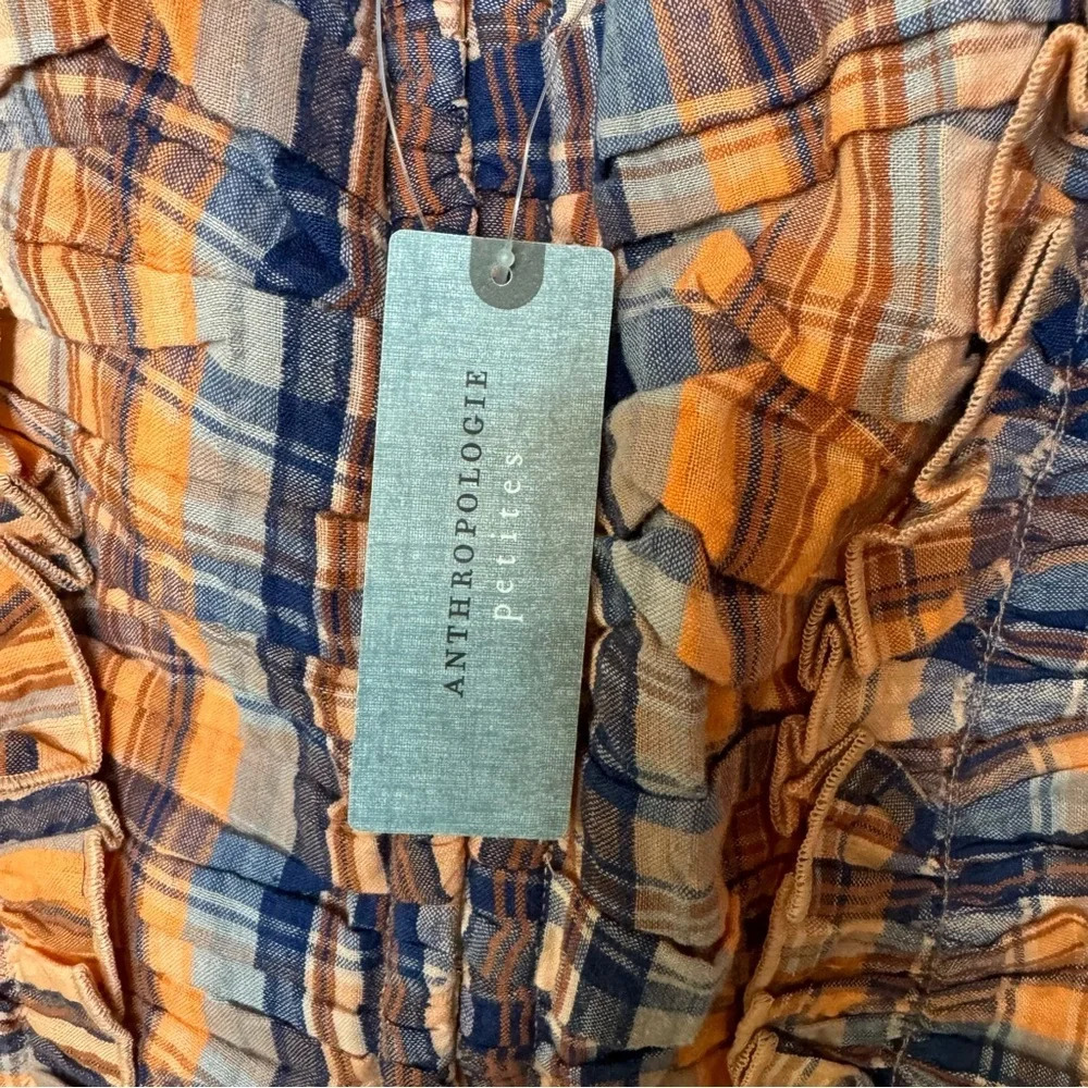 Anthropologie Verb Pallavi Singhee Ruffle Plaid Tank Top. NWT Size Large Petite - Picture 9 of 12